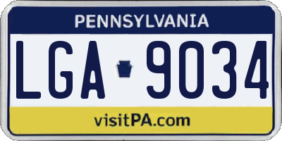 PA license plate LGA9034