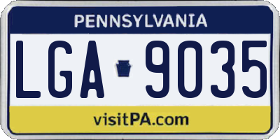 PA license plate LGA9035
