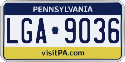 PA license plate LGA9036