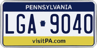 PA license plate LGA9040