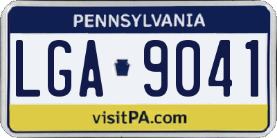 PA license plate LGA9041