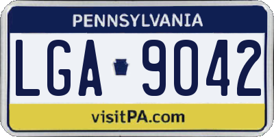 PA license plate LGA9042