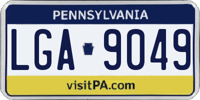 PA license plate LGA9049