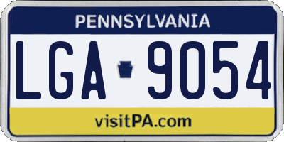 PA license plate LGA9054