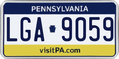 PA license plate LGA9059