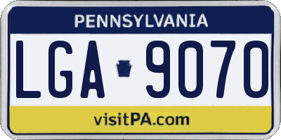 PA license plate LGA9070