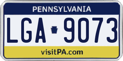 PA license plate LGA9073