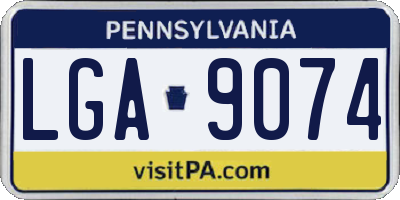 PA license plate LGA9074