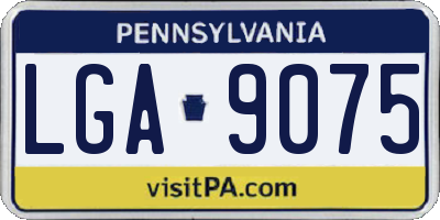 PA license plate LGA9075