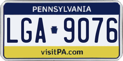 PA license plate LGA9076