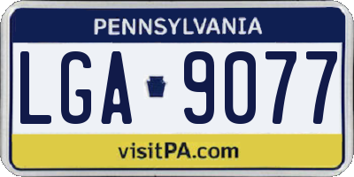 PA license plate LGA9077