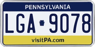 PA license plate LGA9078