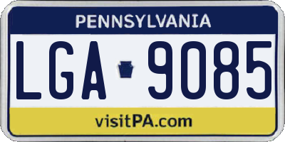 PA license plate LGA9085