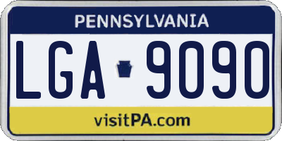 PA license plate LGA9090