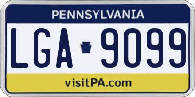 PA license plate LGA9099