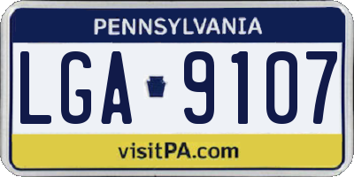 PA license plate LGA9107