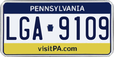 PA license plate LGA9109