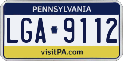 PA license plate LGA9112