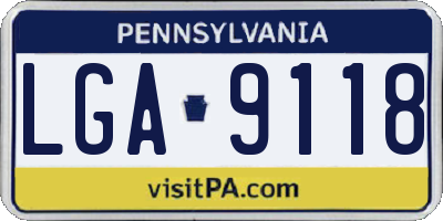 PA license plate LGA9118