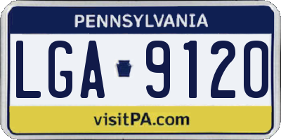 PA license plate LGA9120