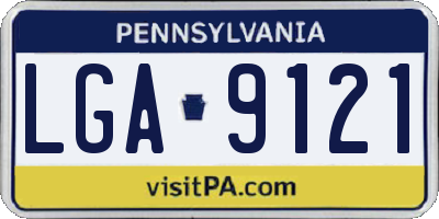 PA license plate LGA9121