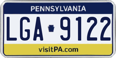 PA license plate LGA9122