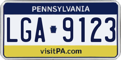 PA license plate LGA9123