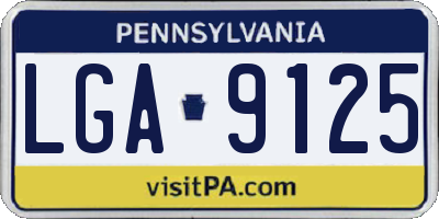 PA license plate LGA9125