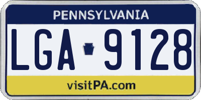 PA license plate LGA9128