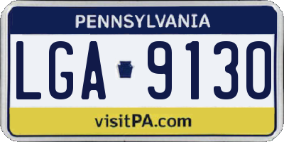 PA license plate LGA9130
