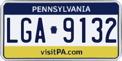 PA license plate LGA9132