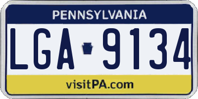 PA license plate LGA9134