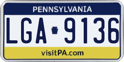 PA license plate LGA9136