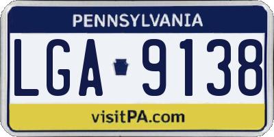PA license plate LGA9138
