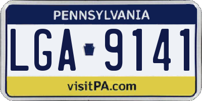 PA license plate LGA9141