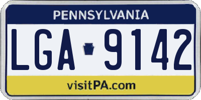 PA license plate LGA9142