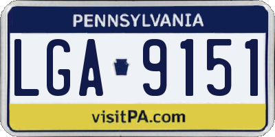 PA license plate LGA9151