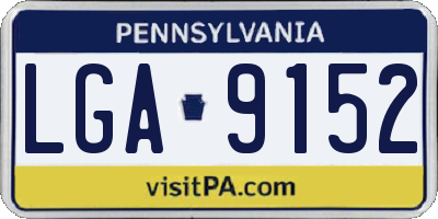 PA license plate LGA9152