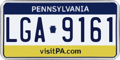 PA license plate LGA9161