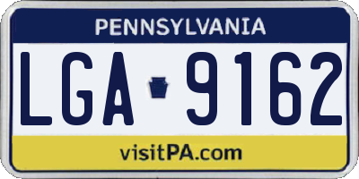 PA license plate LGA9162