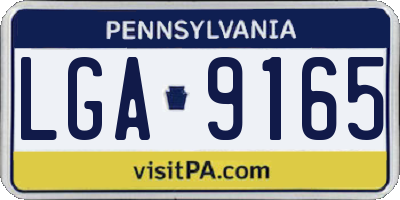 PA license plate LGA9165