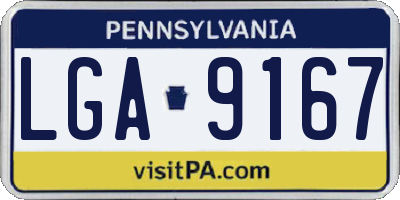 PA license plate LGA9167