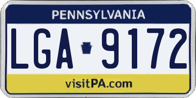 PA license plate LGA9172