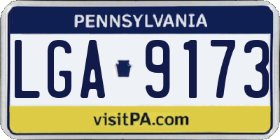 PA license plate LGA9173