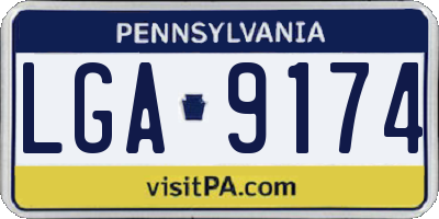 PA license plate LGA9174