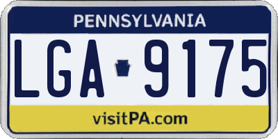 PA license plate LGA9175