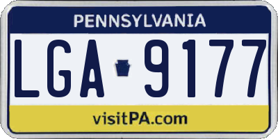 PA license plate LGA9177