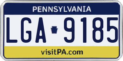 PA license plate LGA9185