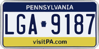 PA license plate LGA9187