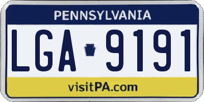 PA license plate LGA9191